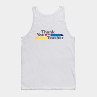 Thank you teacher - Crayons and Hearts Tank Top